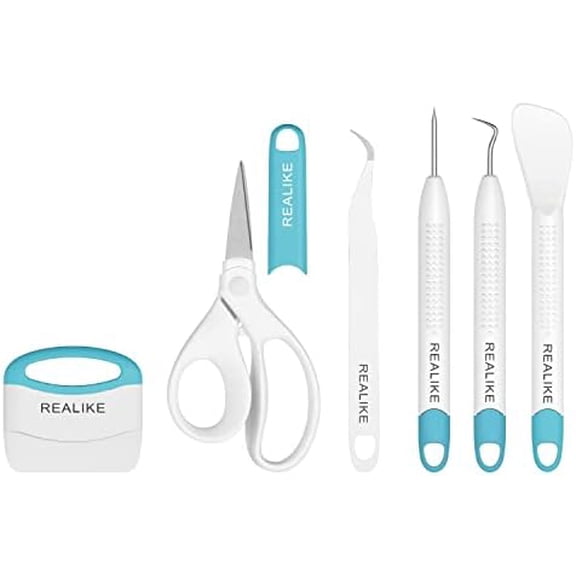 Vinyl Weeding Tools Set Craft Vinyl Tools Kit Weeder/Scraper/Spatula/Tweezers/Scissor Basic Tool Compatible with Cricut/Silhouette/Siser HTV/Oracal Vinyl