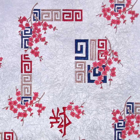 Burlap Fabrics Vinyl with Felt Backing Zen Print - Waterproof Non Woven Backing Sold by the Yard