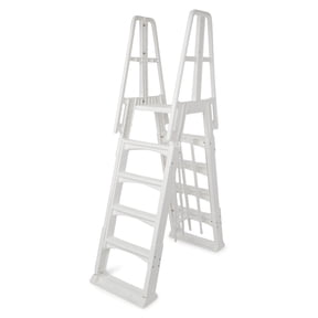 Open Box Vinyl Works A Frame Ladder w/ Barrier for Swimming Pools 48-56" Tall