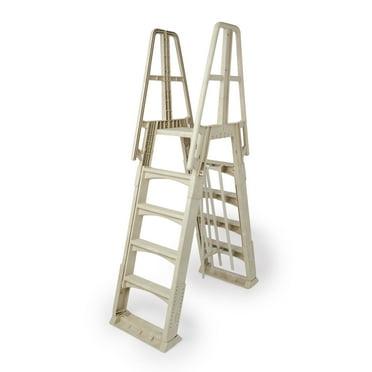 Vinyl Works 24 Inch Adjustable Above Ground Pool Step Ladder, Strong ...