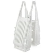 Vinyl Works AF Adjustable 24" Gated Entry Above Ground Pool Ladder, White