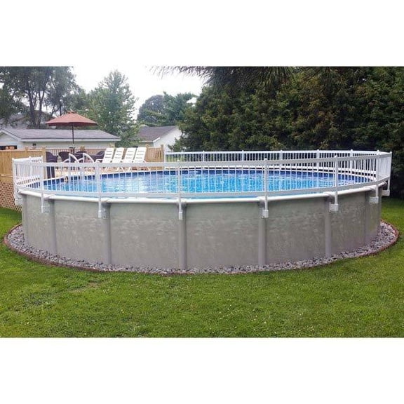 Vinyl Works Of Canada 24" Resin Above Ground Pool Fence Base Kit A, 8 Sections A24E8-W
