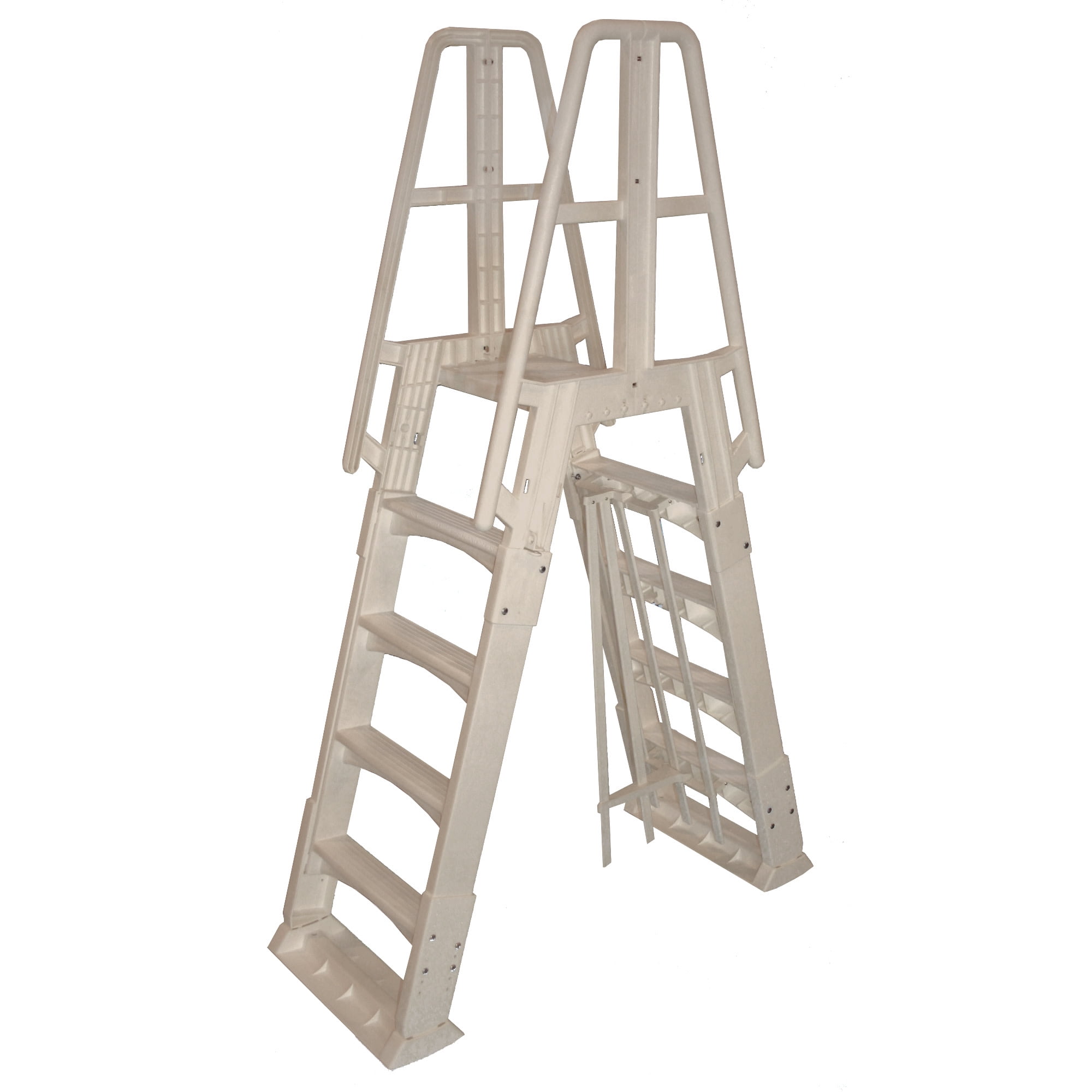 Vinyl Works NE9880 Premium A-Frame Above Ground Pool Ladder - White