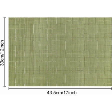 Vinyl Woven Placemats, Set of 8, Green Table Mats, Washable & Non-Slip Place Mats for Dining Table, Kitchen & Indoor Use