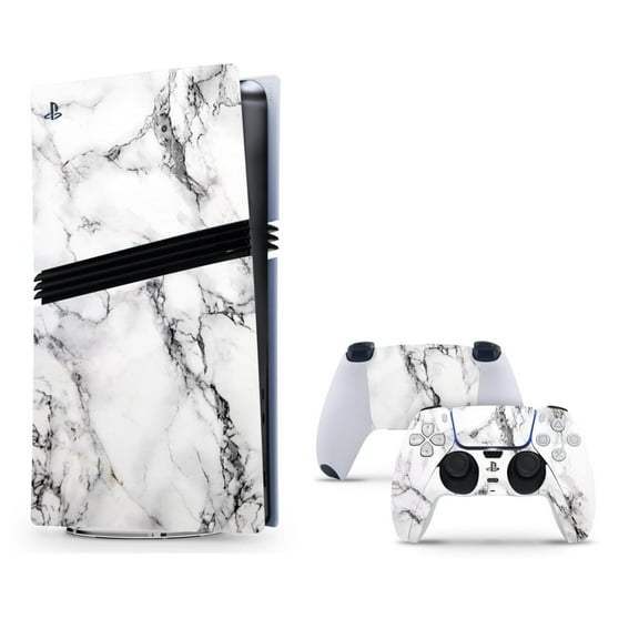 Vinyl Wrap Skin Marble Decal Compatible with PS5 Pro Digital +2 Controller Skins
