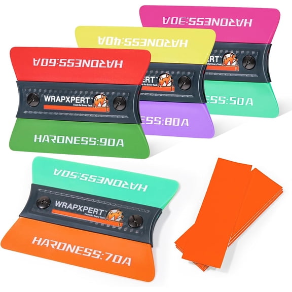 Vinyl Wrap Squeegee Vinyl Wrap Tools Felt Squeegee for Car Wrap Magnet Tint Squeegee, 7 Hardness Removable Dual-Side Vinyl Wrapping Kits Window Tint Tools Decal Smoothing Scraper