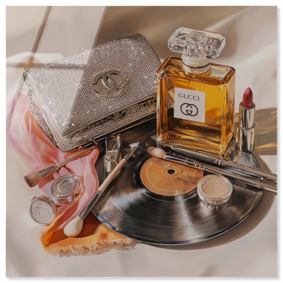 Vinyl and Glam Collection Acrylic Print Fashion Wall Art by Art Remedy, Ready to Hang, 12 x 12