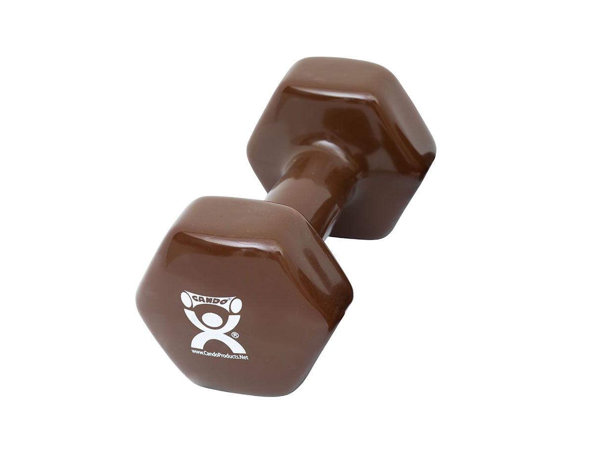 Vinyl-coated iron dumbbell,brown, 20 lb, 1 each