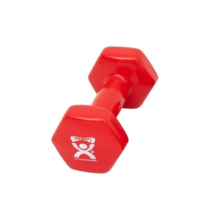 Vinyl-coated iron dumbbell,red, 6 lb, 1 each