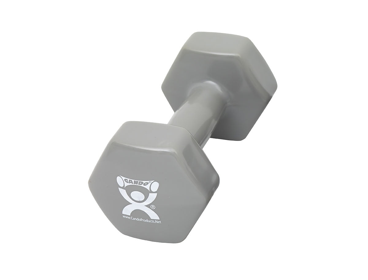 Vinyl-coated iron dumbbell,silver, 15 lb, 1 each