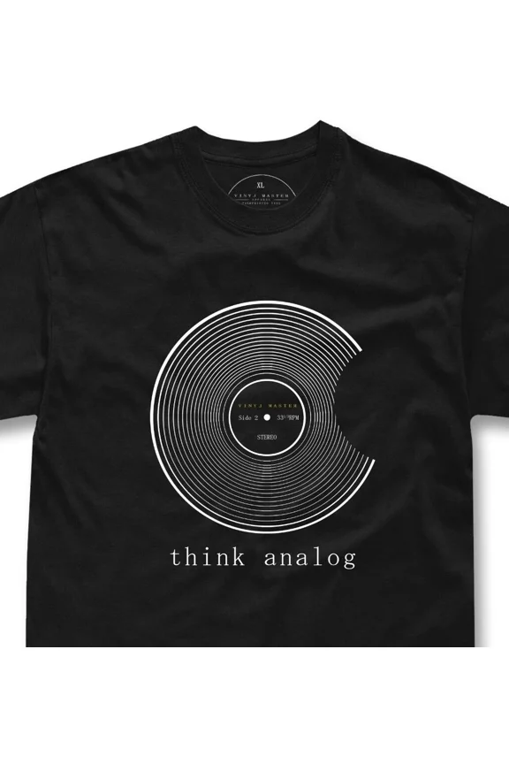 Vinyl record t-shirt funny apple analog dj disc gift turntable technics tshirt