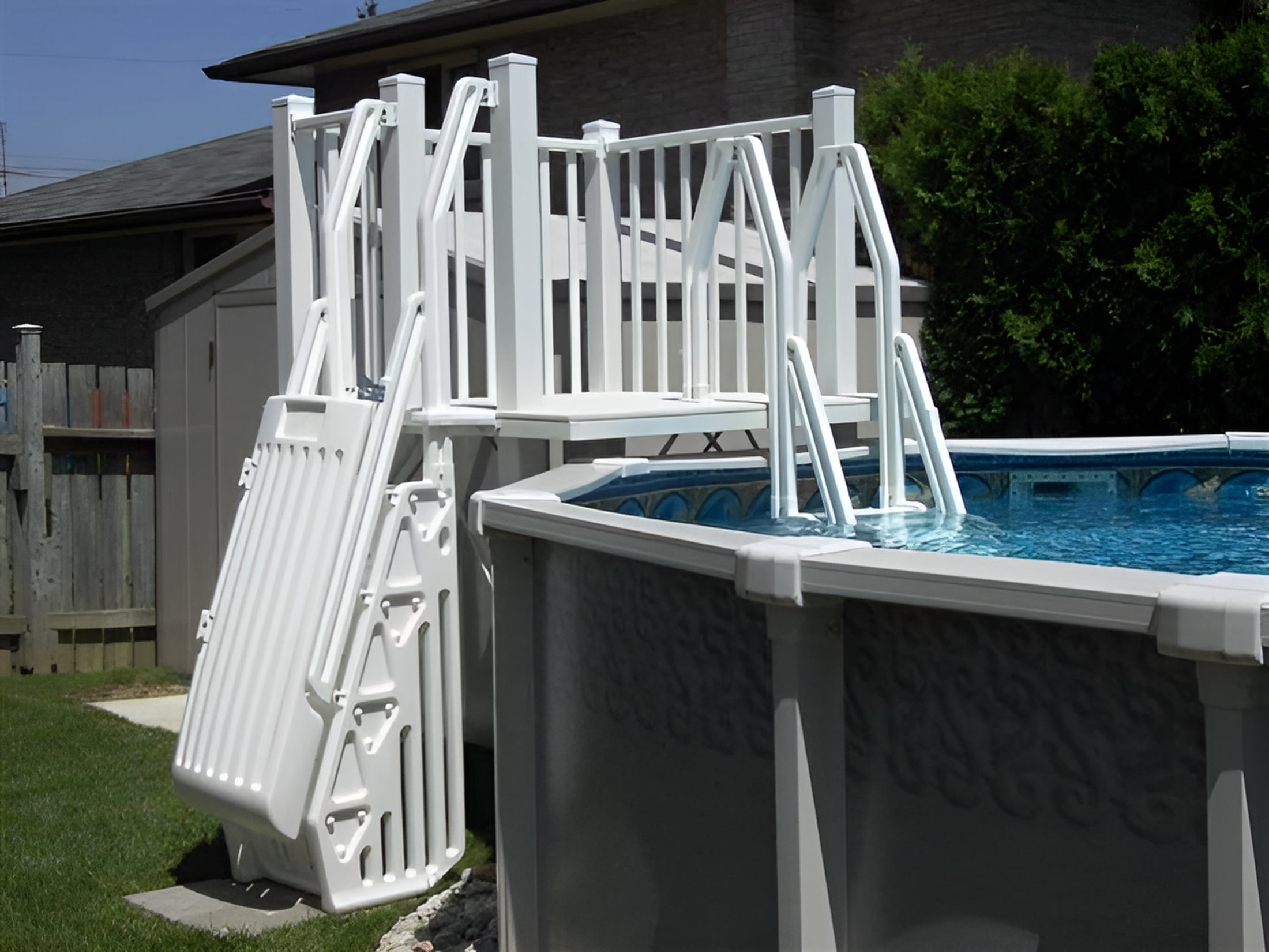 VinylWorks 5'x5' Above Ground Pool Deck Kit, Resin Made
