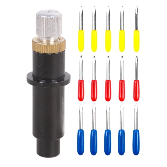 Vinyls Cutter Slices, 30/45/60 Degree Cutting Cutter Steel Plotter Slices for Most Plotter with Holder Base for Cutting