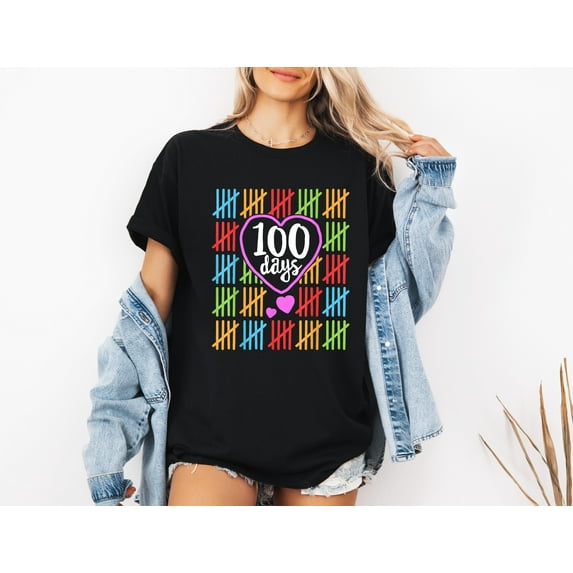Vinyta 100 Days of School Unisex T-Shirt/Sweatshirt/Hoodie - Fun Counting Gift for Teachers