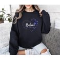 thumbnail image 1 of Vinyta Colorectal Cancer Awareness Butterfly T-Shirt, Believe Sweatshirt, Supportive Awareness Hoodie, 1 of 5