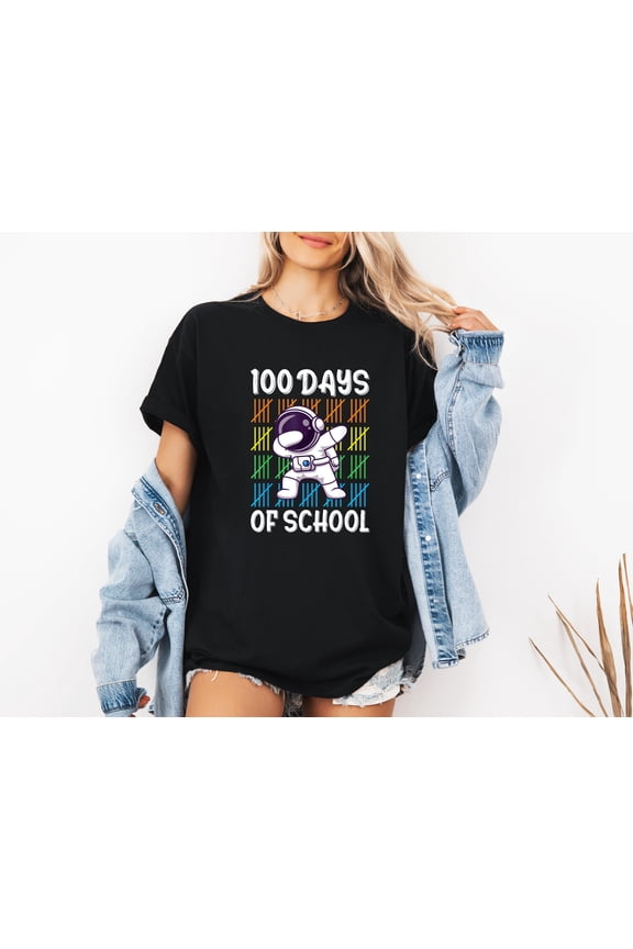 Dabbing Astronaut 100th Day Shirt, Fun Sweatshirt for Boys and Girls, Milestone Hoodie Gift