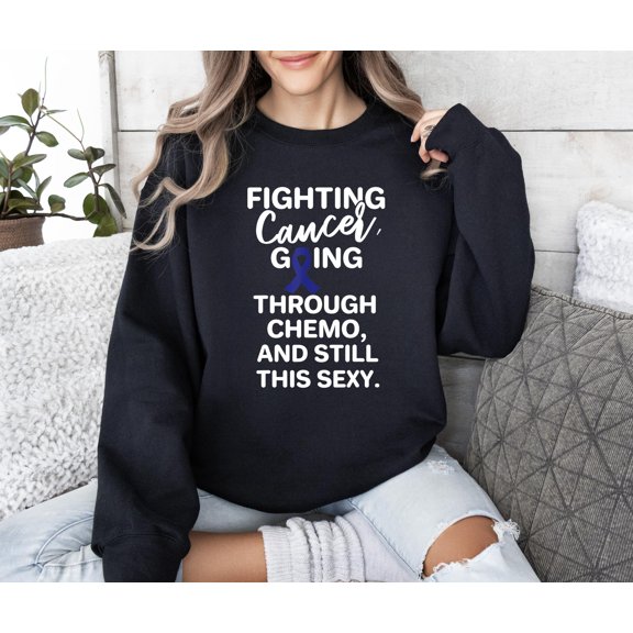 Vinyta Fighting Colorectal Cancer T-Shirt, Going Through Chemo Sweatshirt, Still Sexy Support Hoodie