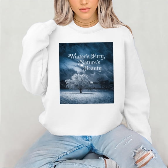 Vinyta Winter's Fury T-Shirt, Inspiring Snowy Sweatshirt, Nature Lovers Hoodie for Winter Enthusiasts