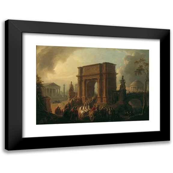 Vinzenz Fischer 14x11 Black Modern Framed Museum Art Print Titled - Triumphal Procession of a General Through the Titus Arch (1791)
