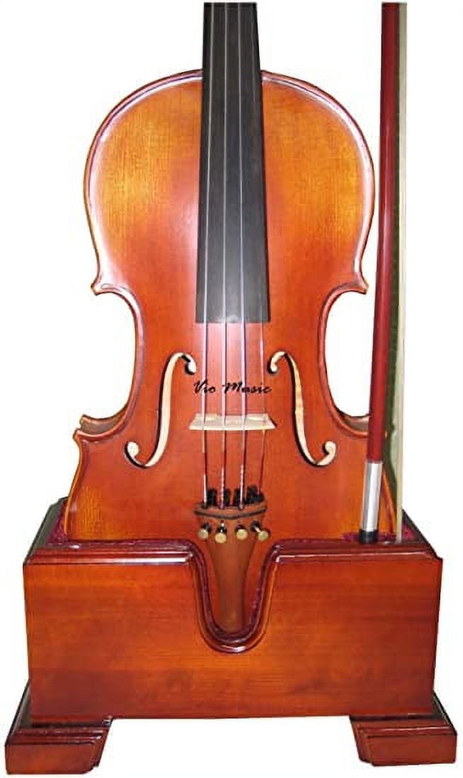 Vio Music 15"-16.5" Viola and Bow Wooden Holder (Stand), Plush Velvet, Safe and Stronghold