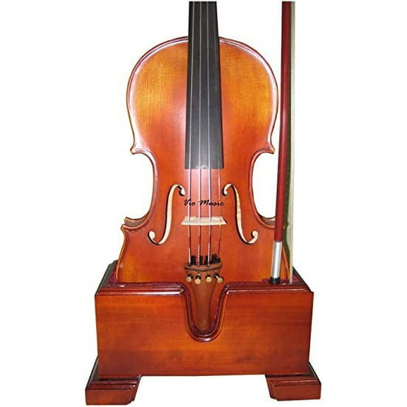 Vio Music 15"-16.5" Viola and Bow Wooden Holder (Stand), Plush Velvet, Safe and Stronghold