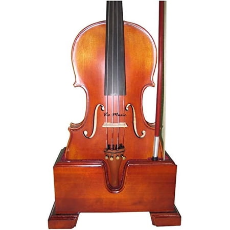 Vio Music 15.5" Viola and Bow Wooden Holder (Stand), Plush Velvet, Safe and Stronghold