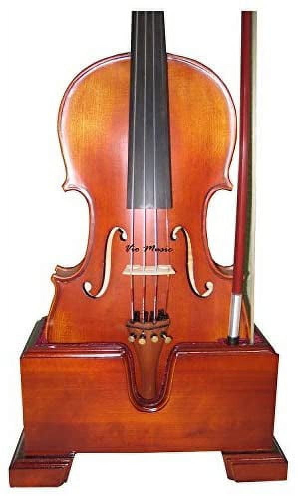 Vio Music 16" Viola and Bow Wooden Holder (Stand), Plush Velvet, Safe and Stronghold