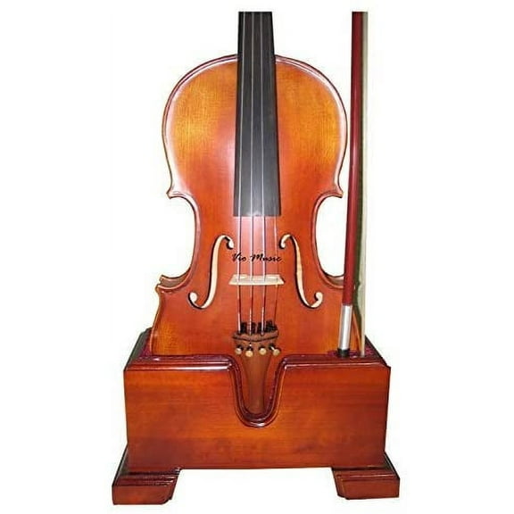 Vio Music 16" Viola and Bow Wooden Holder (Stand), Plush Velvet, Safe and Stronghold