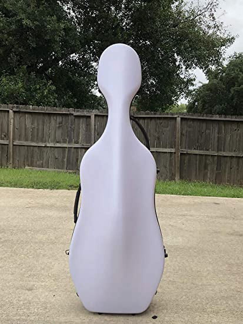 Vio Music® 4/4 Full Size Sturdy Hightech Suspension Cello Case with Wheel (White)