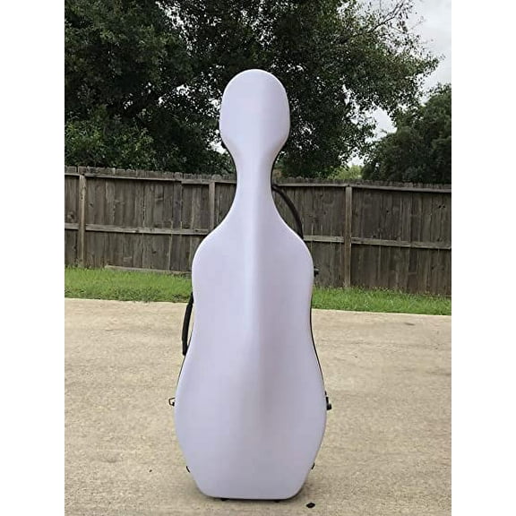 Vio Music 4/4 Full Size Sturdy Hightech Suspension Cello Case with Wheel (White)