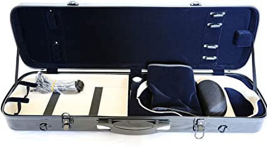 Vio Music 4/4 Full Size Sturdy Hightech Suspension Violin Case Oblong (Black)