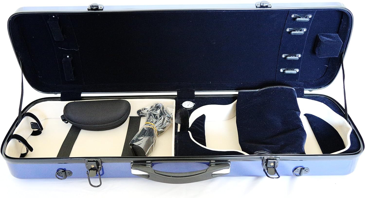 Vio Music 4/4 Full Size Sturdy Hightech Suspension Violin Case Oblong (Blue)