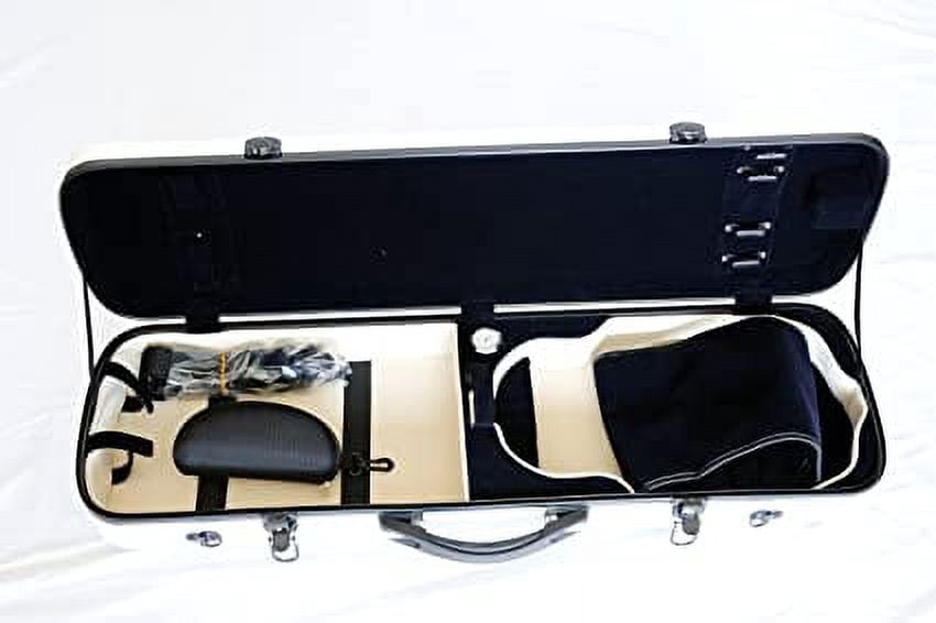 Vio Music 4/4 Full Size Sturdy Hightech Suspension Violin Case Oblong (White)