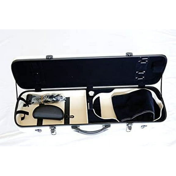Vio Music 4/4 Full Size Sturdy Hightech Suspension Violin Case Oblong (White)