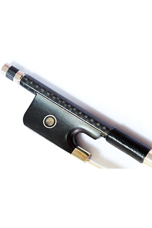 Top Woven Carbon Fiber Viola Bow, Ebony Frog, Natural White Hair