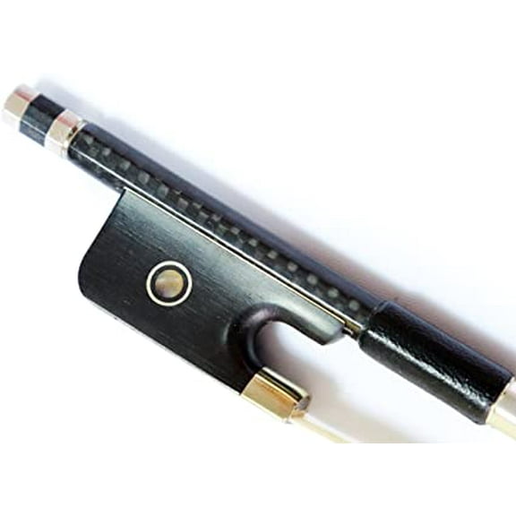 Vio Music Top Woven Carbon Fiber Viola Bow, Ebony Frog, Natural White Hair