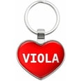 thumbnail image 1 of Viola - I Love Name Metal Heart Keychain Key Chain Ring, Multiple Colors Available, 1 of 1