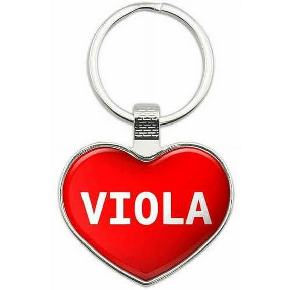 Viola - I Love Name Metal Heart Keychain Key Chain Ring, Multiple Colors Available