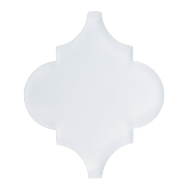 Viola Margio Gray 5-in. Arabesque Frosted Glass Wall and Floor Tile