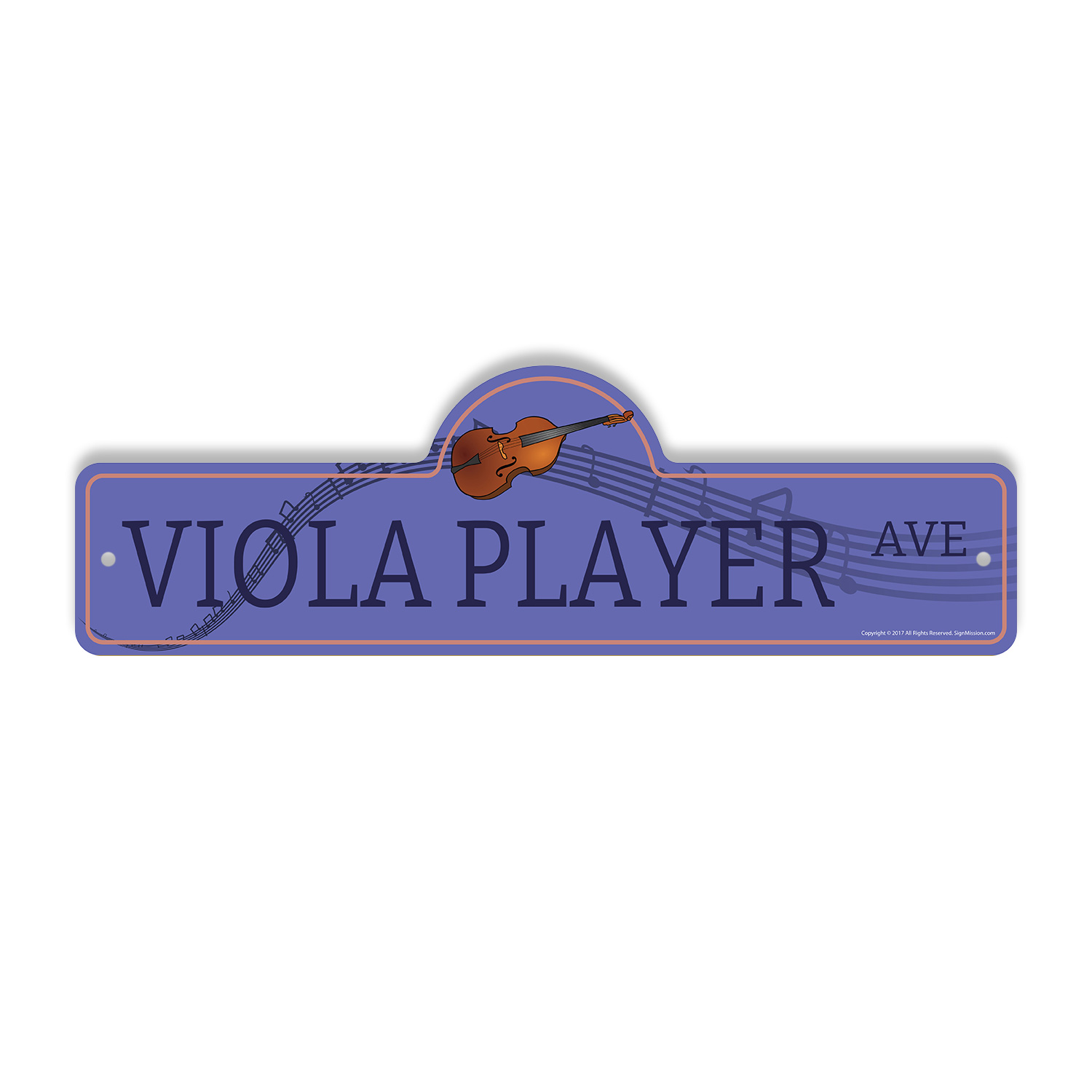 Layered Viola Sign Viola Player Plastic Street Sign - 7 Inch X 20 Inch Gift Music ...