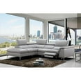 thumbnail image 1 of Viola Premium Leather Sectional in Left Hand Facing Chaise, Light Grey, 1 of 3