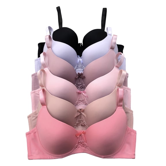 Viola Women Bras 6 Packs Lightly Padded Underwire Full Coverage Bra 42C (S3923)