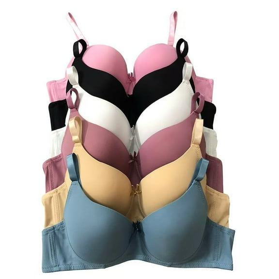 Violas Secret Women's Lightly Padded Cups T-shirt Bra, (6 Pack)