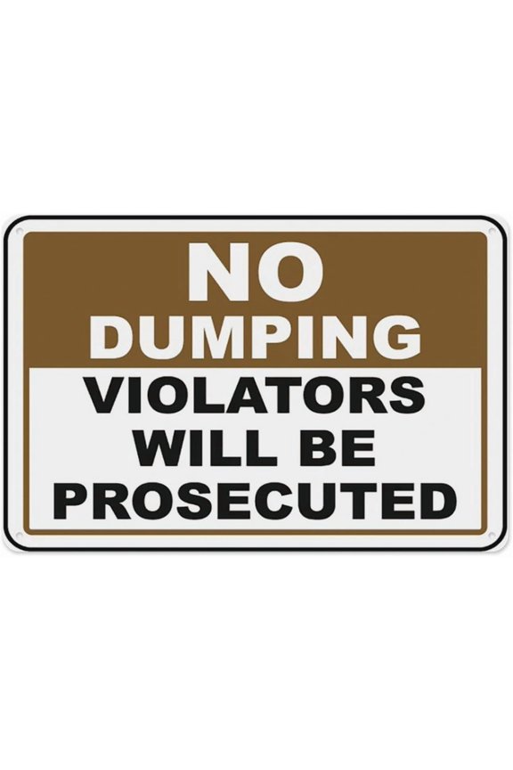 Violators Prosecuted No Dumping Sign 8"x12", Aluminum Tin Warning Signs for Home Outdoor Garden, Durable Security Sign for Dump Area