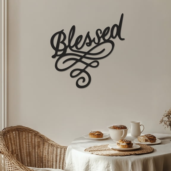 Violaura Blessed Metal Wall Art - Easy to Install Hanging Perfect for Home, Living Room Decor (24.0" x 24.0")