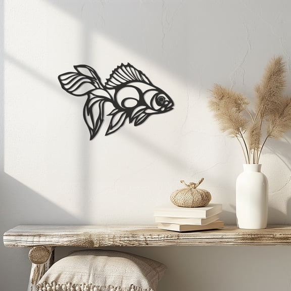 Violaura Fish Metal Wall Art - Easy to Install Hanging Perfect for Home, Living Room Decor (36.0" x 24.1")