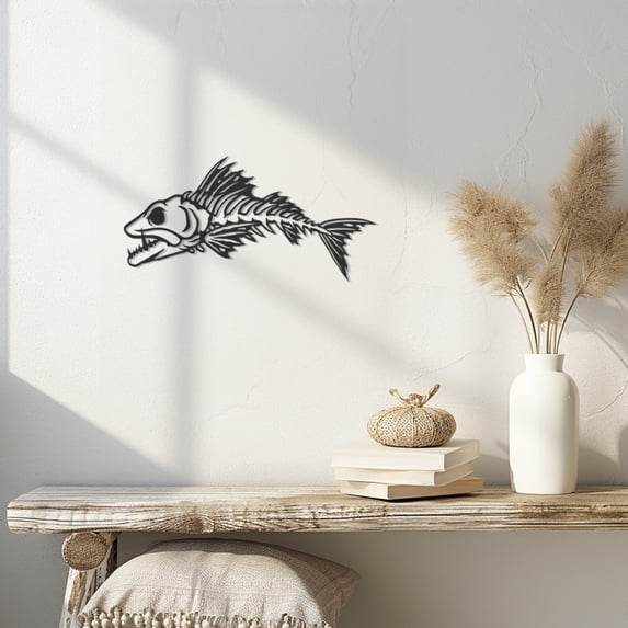 Violaura Fishbone Metal Wall Art - Easy to Install Hanging Perfect for Home, Living Room Decor (60.0" x 30.0")