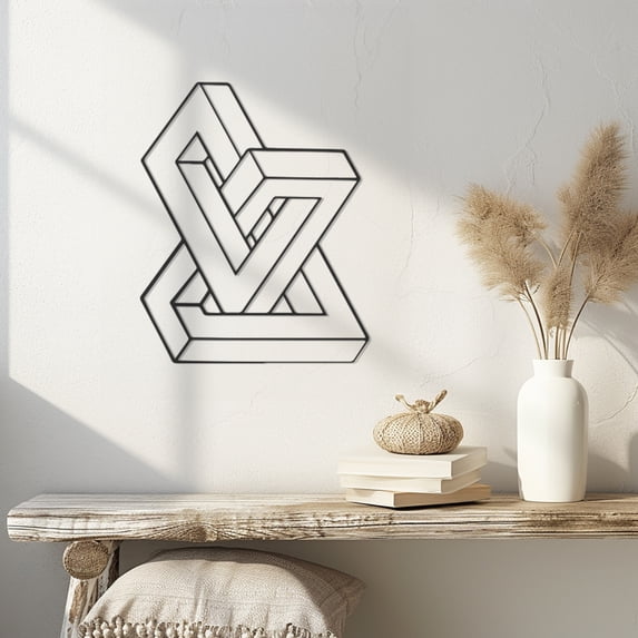 Violaura Geometric Metal Wall Art - Easy to Install Hanging Perfect for Home, Living Room Decor (24.0" x 19.2")
