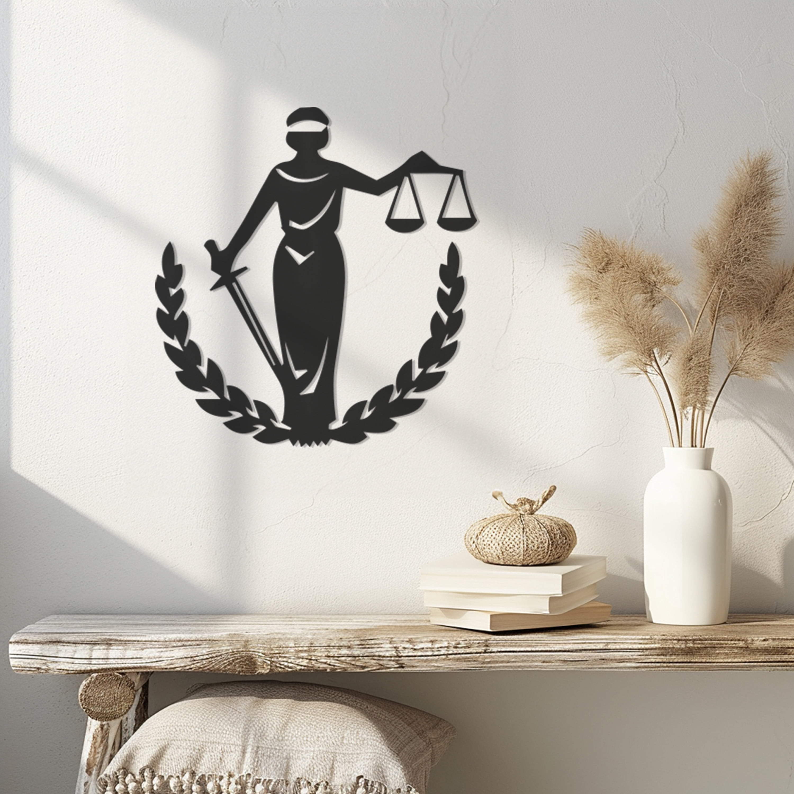 Violaura Lady Justice Metal Wall Art - Easy to Install Hanging Perfect ...