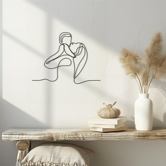 Violaura Line Art Metal Wall Art - Easy to Install Hanging Perfect for Home, Living Room Decor (60.0" x 46.2")